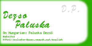 dezso paluska business card